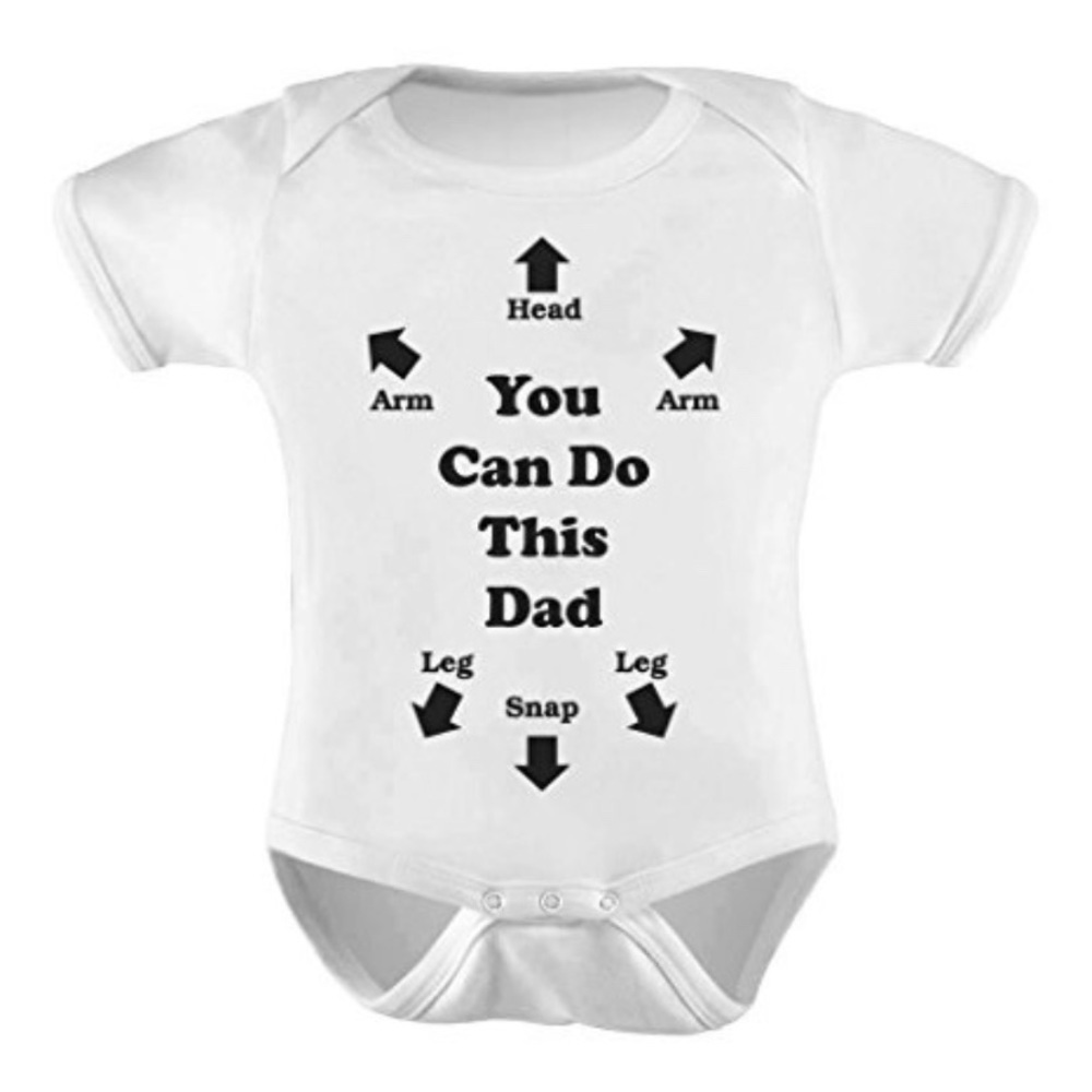 NEW Size 0-3 months white romper “dad”, baby funny, boy, girl, baby shower
